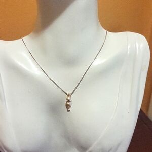 Sterling silver hanging cat necklace